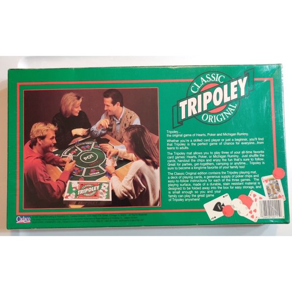 Tripoley Original Game Of Michigan Rummy, Hearts Poker 1995 Cadaco Classic NEW - Picture 2 of 7
